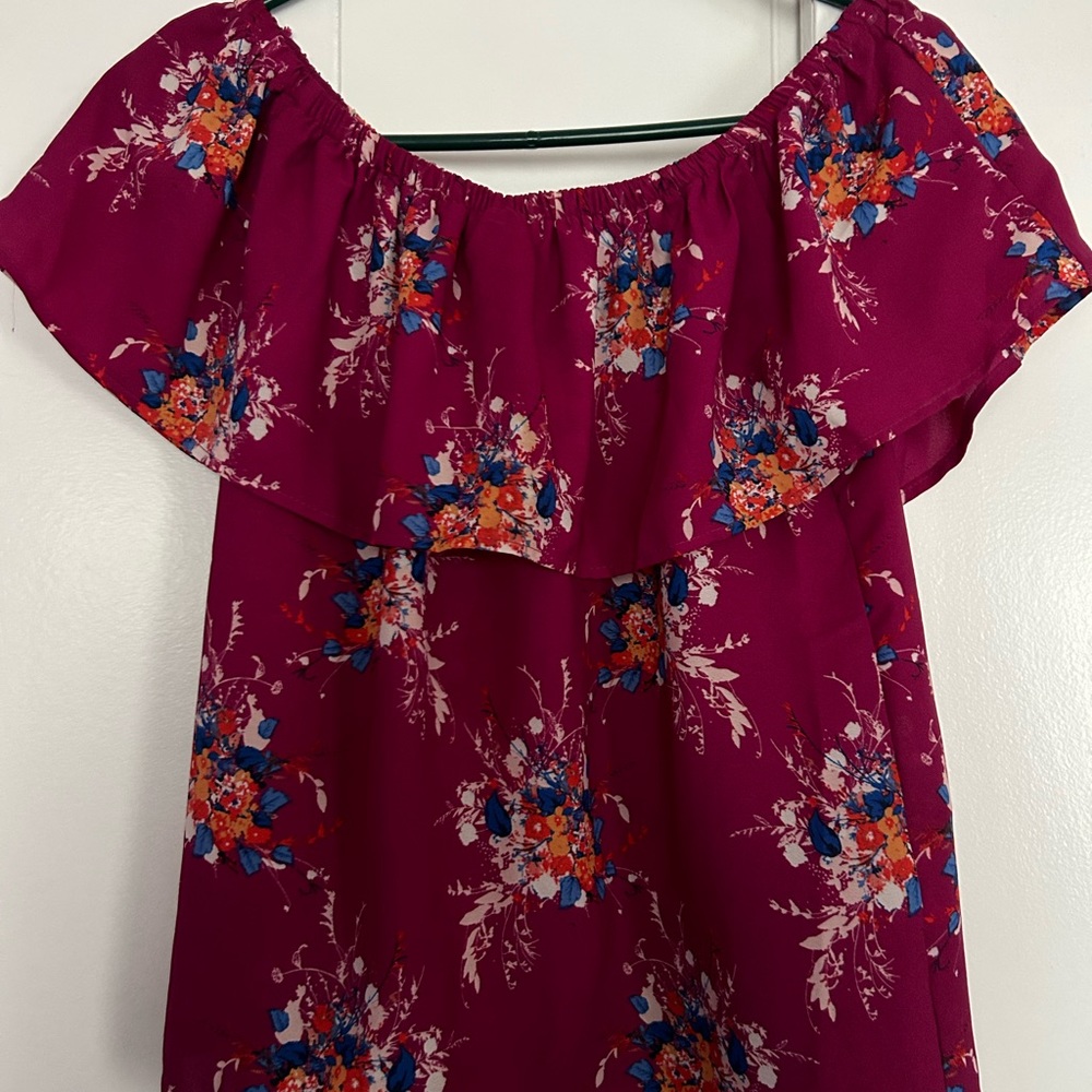 Floral off-shoulder blouse